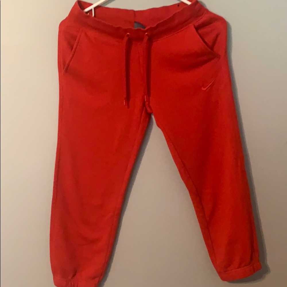 Nike red joggers